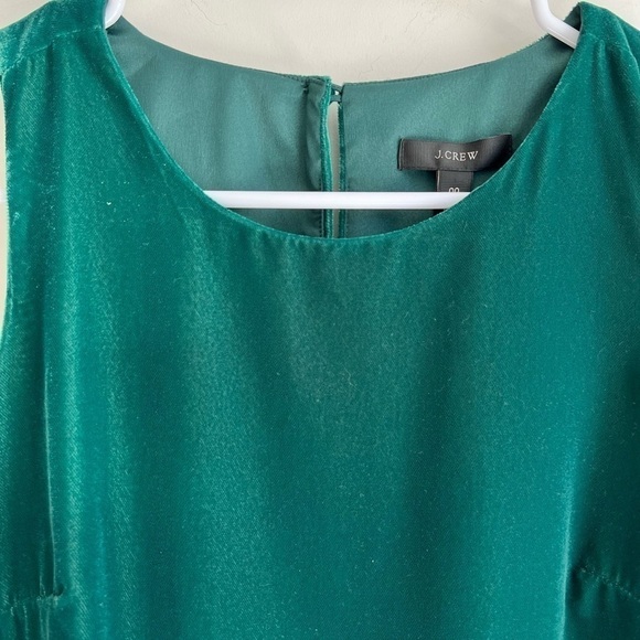 NWT J. Crew Velvet Ruffle Hem Sleeve Less Shift Dress - Picture 3 of 8